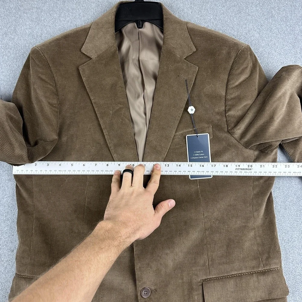 Saddlebred Sport Coat Blazer Mens 42R Brown Tan Corduroy Classic Fit 2 Button - Picture 6 of 13